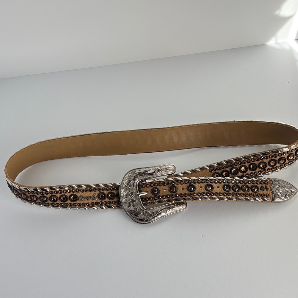 Kippys Tan and Silver Studded Belt - Picture 4 of 5